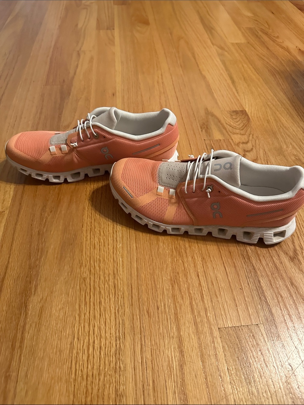 On Running Women's Coral Peach Athletic Sneakers with Beige Accents - Picture 3 of 6